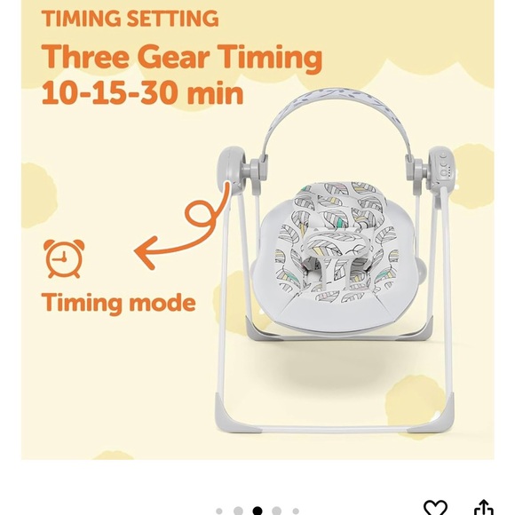 Leaf Pattern Baby Swing- Used Once - Picture 4 of 6